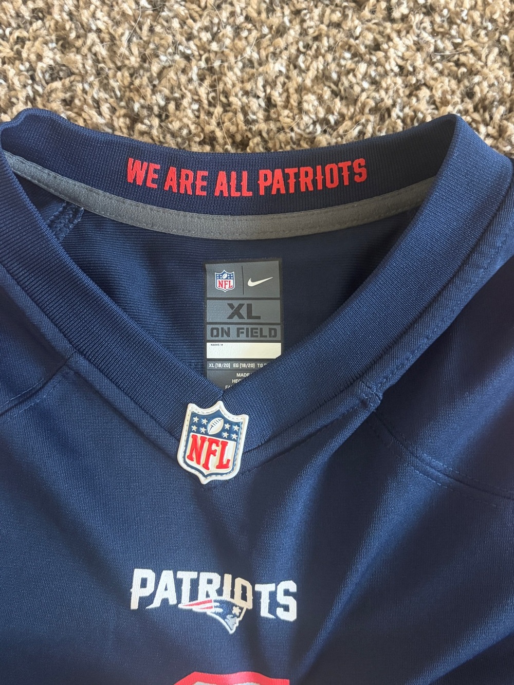 NFL New England Patriots Navy Youth #1 Football Jersey - Picture 3 of 3